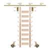 Meadow Lane Ladder 107 in. Pre-Finish Maple Brass Finish Hook with 8 ft. Rail Kit EG.300-107MA-08.06-PF